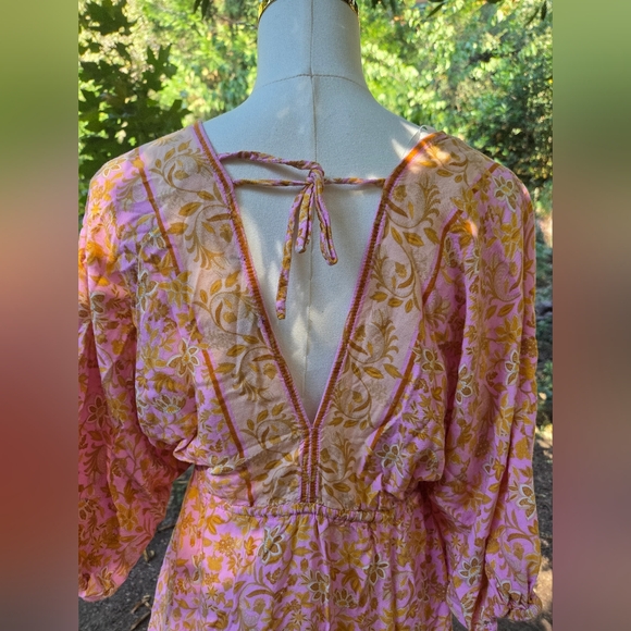Anthropologie Aakaa Floral Pink and Orange Women's Top - Picture 6 of 6